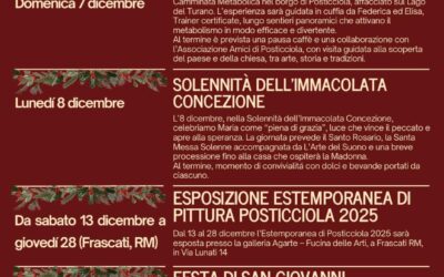 Dicembre a Posticciola: un mese di eventi tra Benessere, Spiritualità e Arte